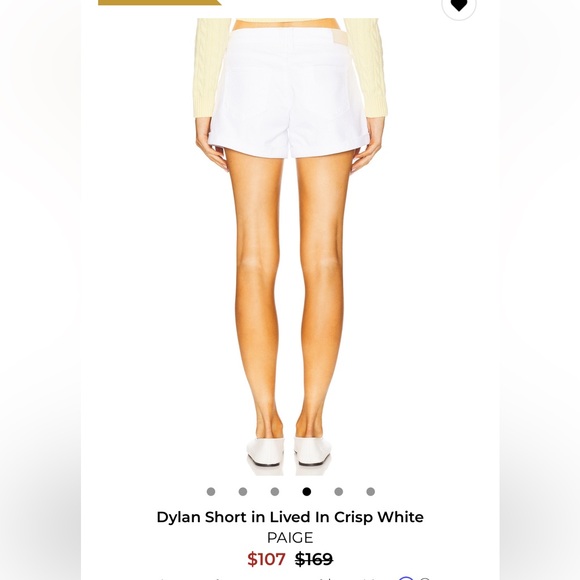 NWT PAIGE Dylan Shorts Lived In Crisp White - Picture 3 of 3